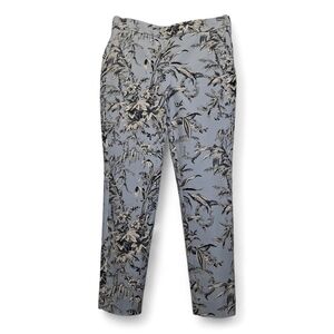 Talbots Woman's Chatham Ankle Pants Blue Etched Toile Slim Leg 4p